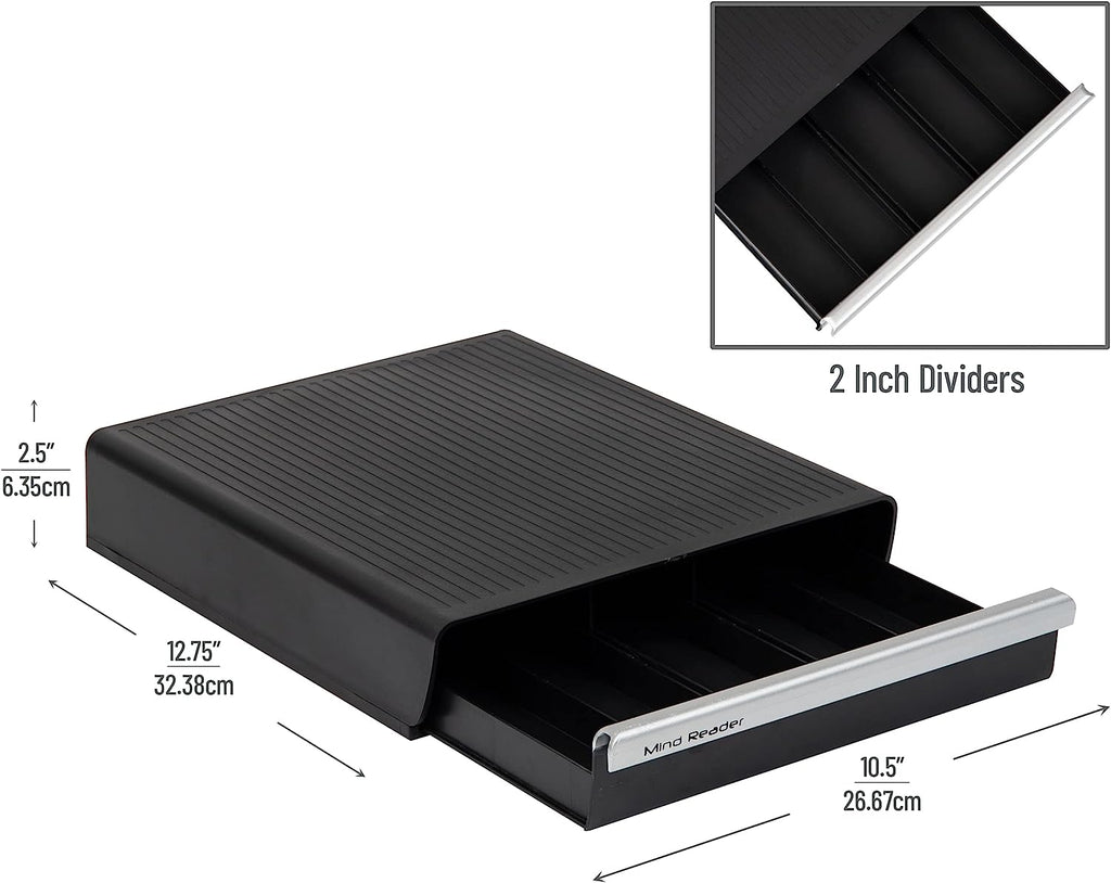 Coffee Capsule Storage Drawer, Can Hold 30 K-Cups, 35 CBTL, Verismo, Dolce Gusto, Black