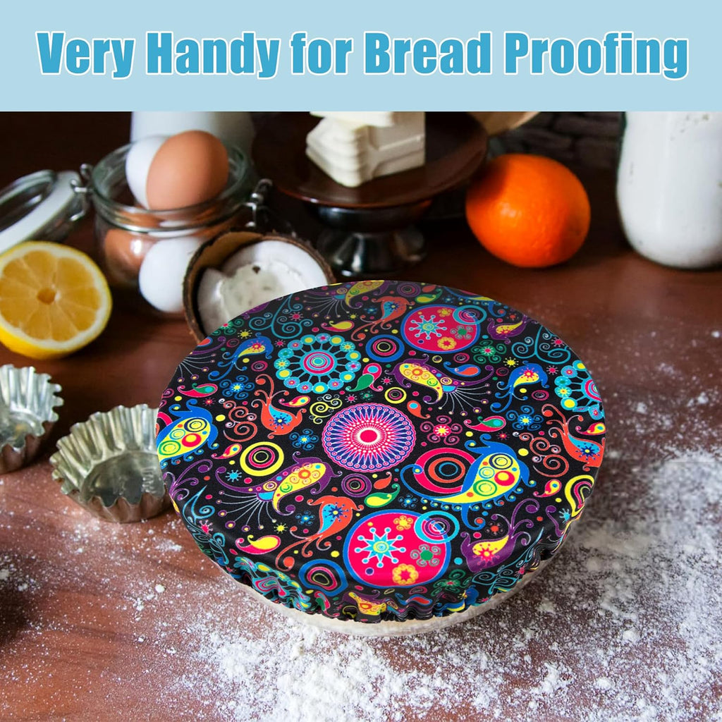 Elastic Reusable Bowl Covers for Bread Proofing, Fabric Cloth Sourdough Bowl Covers for Proofing - Set of 3, Bloom