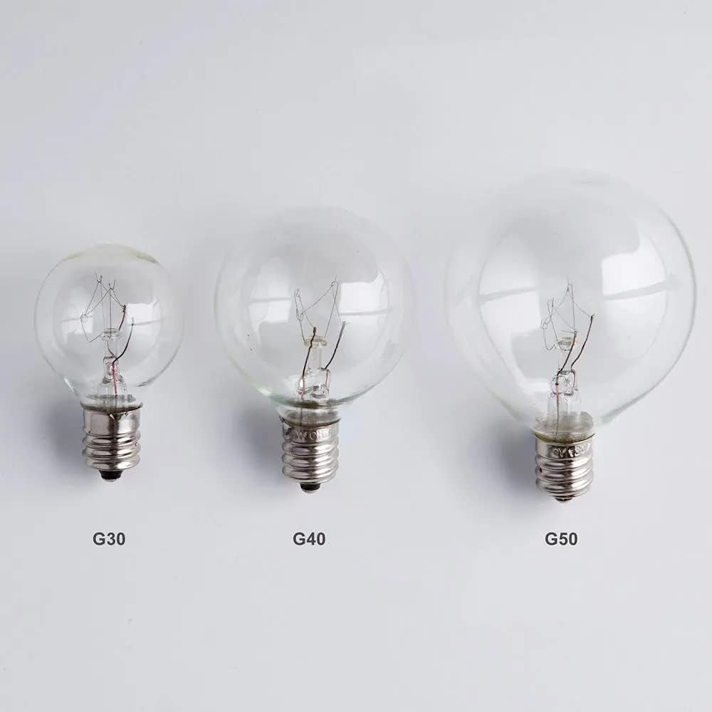 G50 Wax Warmer Bulbs, Scentsy Light Bulbs, 25 Watt Light Bulbs for Scentsy Warmers, G16.5 Globe E12 Incandescent Candelabra Base Clear Light Bulbs for Candle Wax Warmer, Long Last Lifespan 6 Pack
