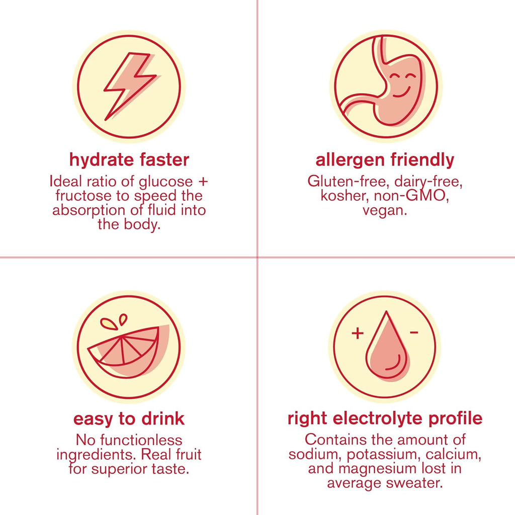 Hydration Sports Drink Mix Packets – Real‑Fruit Electrolyte Powder for Fast Hydration & Endurance | Strawberry Lemonade | 20 Pack | Vegan, Non‑Gmo, Clean Ingredients