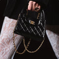 Chanel 23K Kelly Chain Handle Calfskin Handbag Shoulder Bag