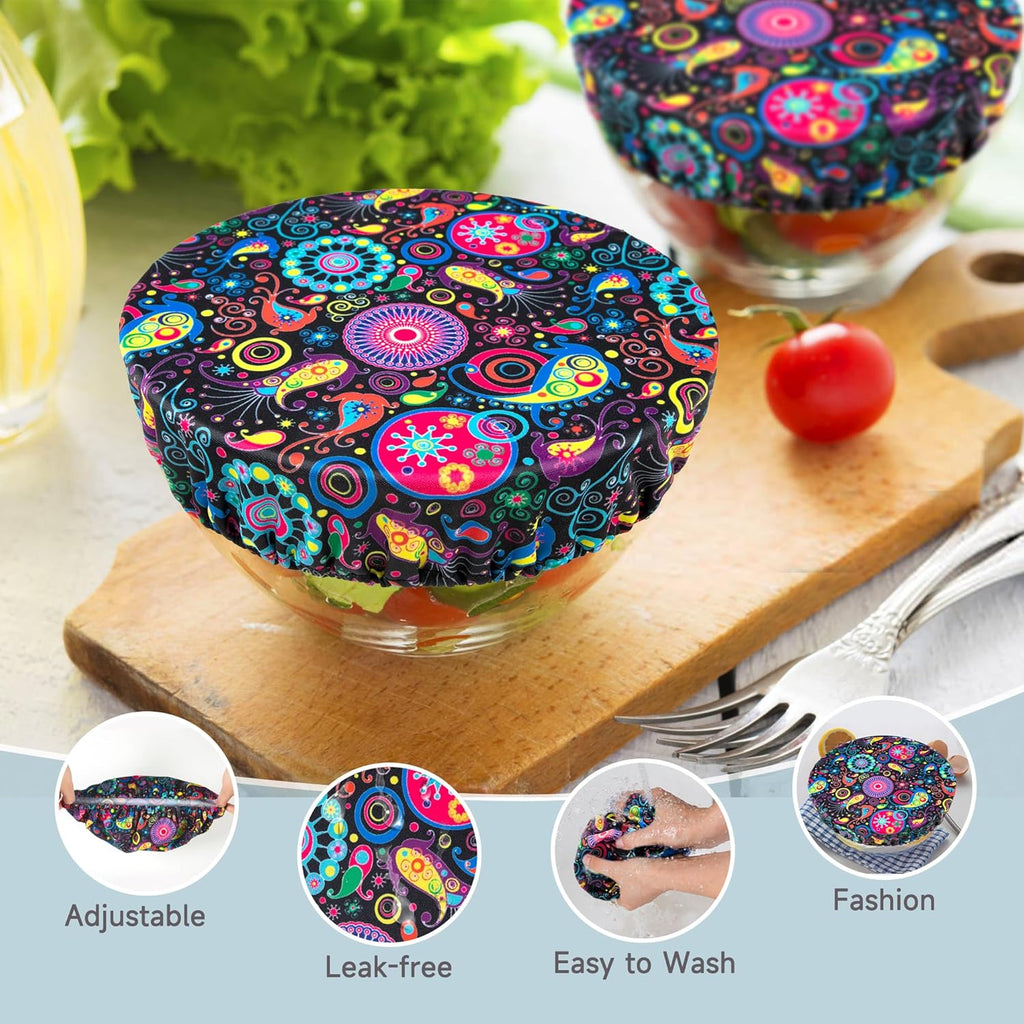 Elastic Reusable Bowl Covers for Bread Proofing, Fabric Cloth Sourdough Bowl Covers for Proofing - Set of 3, Bloom