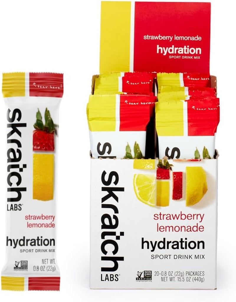 Hydration Sports Drink Mix Packets – Real‑Fruit Electrolyte Powder for Fast Hydration & Endurance | Strawberry Lemonade | 20 Pack | Vegan, Non‑Gmo, Clean Ingredients