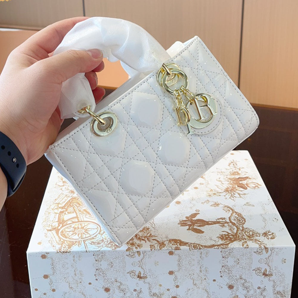 Dior Mini LADY D-JOY - Lacquer cowhide leather