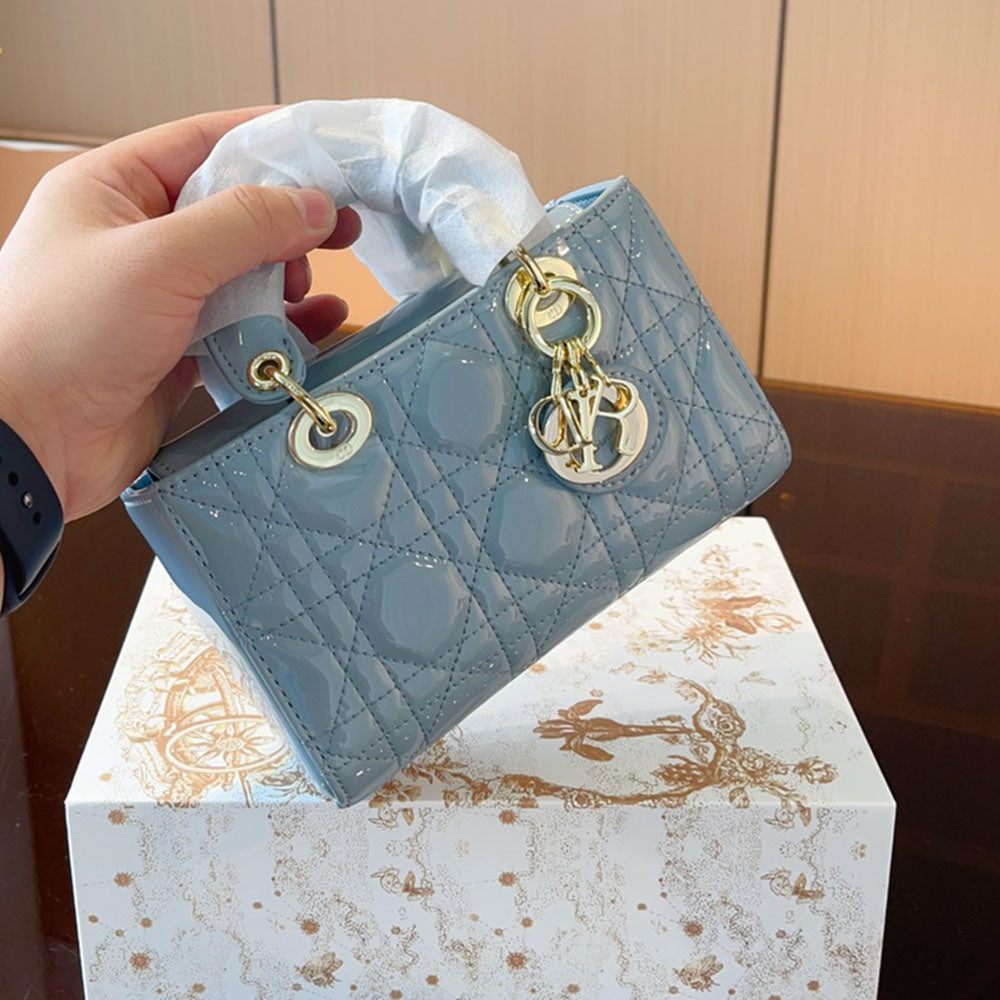 Dior Mini LADY D-JOY - Lacquer cowhide leather