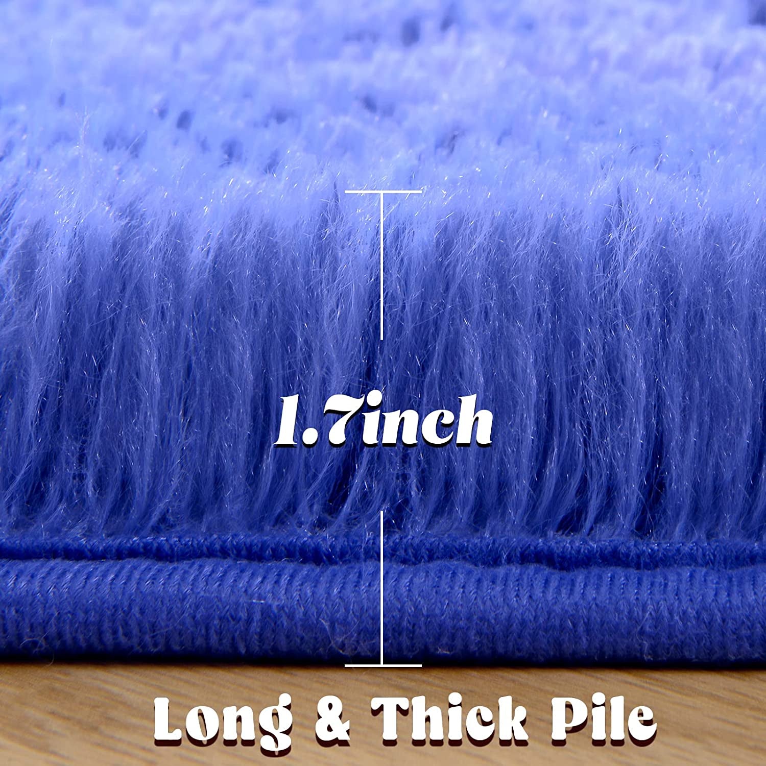 round Rug 5X5 Feet Fluffy Soft Area Rugs for Kids Girls Room Princess Castle Plush Shaggy Carpet Cute Circle Nursery Rug for Kids Girls Bedroom Baby Room Home Decor Circular Carpet, Navy Blue