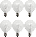 G50 Wax Warmer Bulbs, Scentsy Light Bulbs, 25 Watt Light Bulbs for Scentsy Warmers, G16.5 Globe E12 Incandescent Candelabra Base Clear Light Bulbs for Candle Wax Warmer, Long Last Lifespan 6 Pack